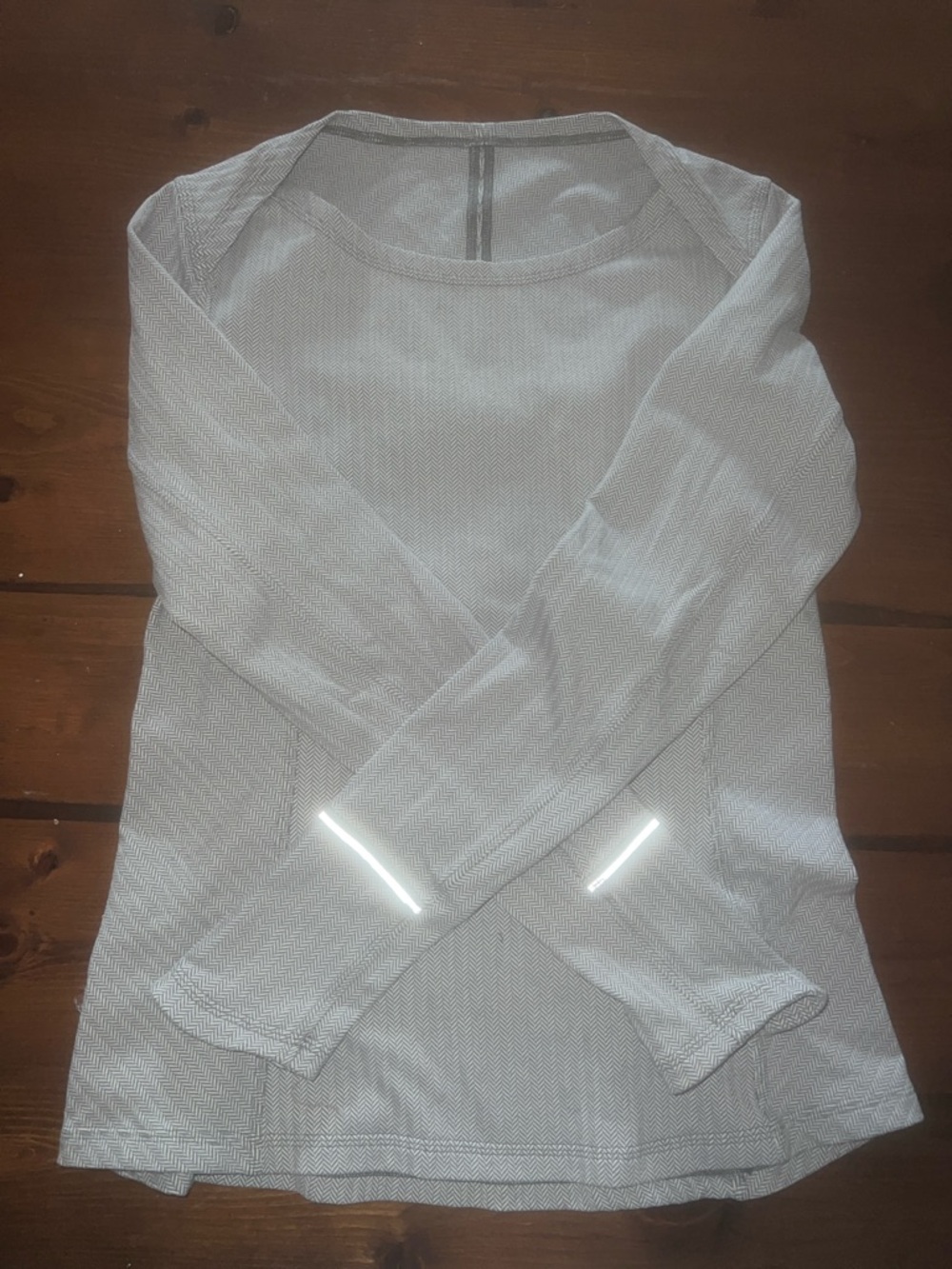 lululemon athletica Light Gray Reflective Long Sleeve Top
